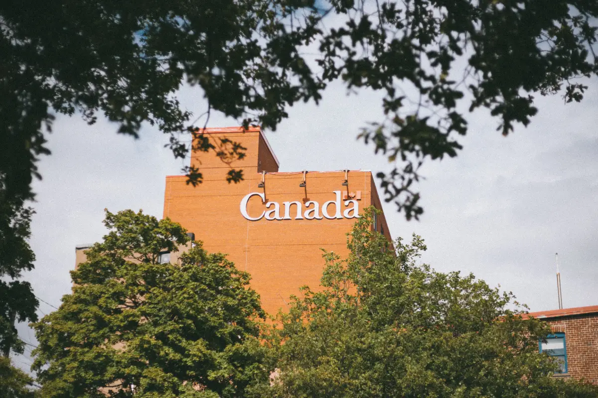 building with a sign canada